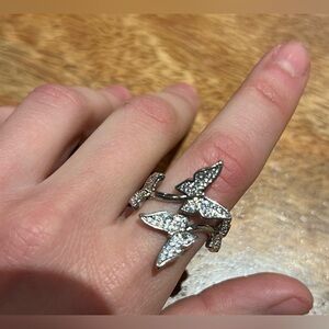 Adjustable Silver Butterfly Ring